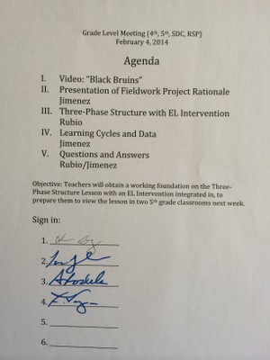 Leadership Project Phase III Agenda and Sign-in