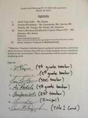 Leadership Project Phase IV Agenda and Sign-in