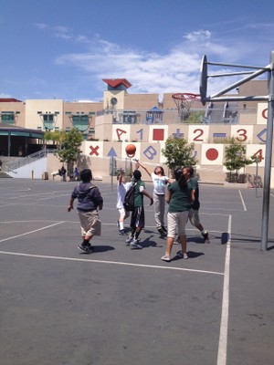 Kids playing basketball 